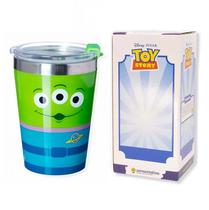 Copo de Viagem Snap E.T. Pixar 300ML Com Tampa Alien - Disney Toy Story - Aço Inox - Parede Dupla - Zona Criativa Copo de Viagem Snap E.T. Pixar 300ML Com Tampa Alien - Disney Toy Story - Aço Inox - Parede Dupla - Zona Criativa