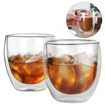 Copo De Vidro 250ml Parede Dupla P/Café Suco Refrigerante