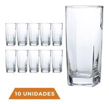 Copo de Vidro 320ml Quadrado Bali Transparente Jogo com 10 UN