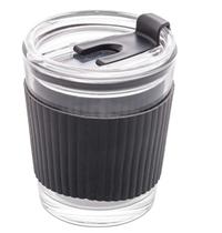 Copo de Vidro 350ml com Cinta em Silicone Preto