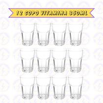 Copo de vidro 350ml Vitaminas sucos ou smoothies 12 Unidades