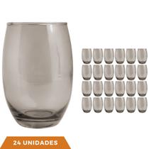 Copo De Vidro 450ml Redondo Bellagio Cinza Luxo - 24 Unidades