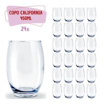 Copo de Vidro 450ml Transparente California Agua Suco 24Un