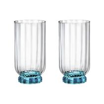 Copo De Vidro Bormioli Rocco 430 ml Florian Blue 2 Peças