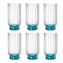 Copo De Vidro Bormioli Rocco 430 ml Florian Blue 6 Peças Copo De Vidro Bormioli Rocco 430 ml Florian Blue 6 Peças