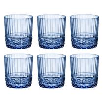 Copo De Vidro Bormioli Rocco Para Whisky 370 ml Azul America 20s 6 Peças