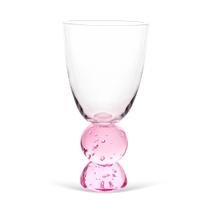 Copo de Vidro com Base Esfera Rosa 370ml 8,6x8,6x17,8cm