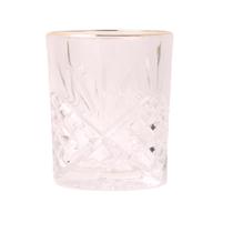 Copo De Vidro Com Borda Dourada 340ml perfeito para cozinha bebidas suco agua refrigerante, decoração copo de luxo moderno premium - Majestic