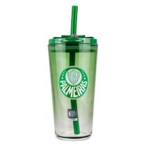 Copo de Vidro com Canudo 750ml Palmeiras Oficial Copo de Vidro com Canudo 750ml Palmeiras Oficial