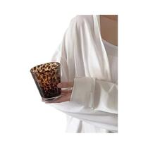 Copo De Vidro Com Estampa De Leopardo Marrom Estilo Retrô Copo De Chá De Alta Qualidade Para Sala De