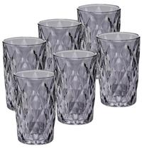 Copo de Vidro Diamond Fumê 390 ml 6 Unidades, Requinte, Elegância, Almoço, Jantar, Mesa posta Copo de Vidro Diamond Fumê 390 ml 6 Unidades, Requinte, Elegância, Almoço, Jantar, Mesa posta