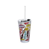 Copo de Vidro Drink Fizz 450ML Com Canudo - Coca Cola Copo de Vidro Drink Fizz 450ML Com Canudo - Coca Cola