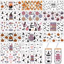 Copo de vidro DTF Cup Wrap Transfer Motiskyy Halloween 473ml