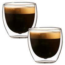 Copo de Vidro Duplo 250ml Parede Dupla para Chá Café Expresso Suco Capuccino Dolce Gusto Moderno