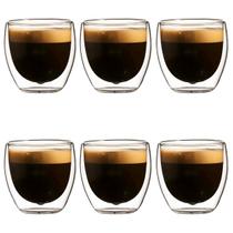 Copo de Vidro Duplo 250ml Parede Dupla para Chá Café Expresso Suco Capuccino Dolce Gusto Moderno