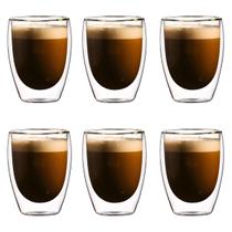 Copo de Vidro Duplo 350ml Parede Dupla Térmico para Chá Café Suco Capuccino Dolce Gusto Moderno Copo de Vidro Duplo 350ml Parede Dupla Térmico para Chá Café Suco Capuccino Dolce Gusto Moderno