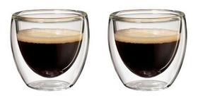 Copo De Vidro Duplo Bistro Shot Café 140ml 2 Peças