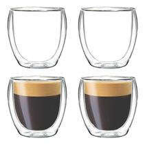Copo De Vidro Duplo Bistro Shot Café 140ml 8x Unidades Copo De Vidro Duplo Bistro Shot Café 140ml 8x Unidades