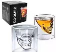 Copo De Vidro Duplo Caveira 3D skull Whisky 120ml