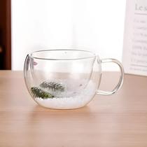 Copo De Vidro Duplo Com Tema De Natal Transparente 200/350ML Resistente Ao Calor Para Café, Suco, Copo De Vidro Duplo Com Tema De Natal Transparente 200/350ML Resistente Ao Calor Para Café, Suco,