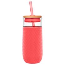 Copo de Vidro Ello Devon 530ml com Tampa e Canudo - Livre de BPA