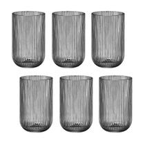 Copo de Vidro L'Hermitage Cinza 425 ml Cameratta 6 Peças