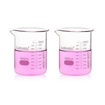 Copo de vidro Labvida Griffin Low Form 1000mL (conjunto de 2) Copo de vidro Labvida Griffin Low Form 1000mL (conjunto de 2)