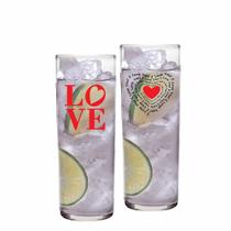 Copo de Vidro Long Drink Tubo M de 320ml Love - 2 peças QE