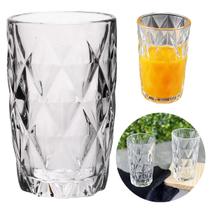 Copo de Vidro Luxo Diamante Transparente 350ml Grosso Resistente Drinks Diamond