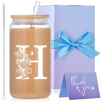 Copo de Vidro MAFYE 473 ml com Tampa de Bambu, Canudo e Kit de Presente Copo de Vidro MAFYE 473 ml com Tampa de Bambu, Canudo e Kit de Presente