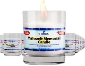Copo de vidro Memorial Candle Yehuda Yahrzeit, pacote com 24 horas Copo de vidro Memorial Candle Yehuda Yahrzeit, pacote com 24 horas