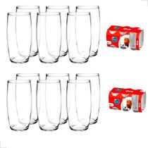 Copo De Vidro Oca 300ml Suco Agua Drink Jogo Kit 12 Peças