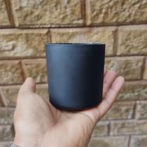 Copo de vidro para velas/ vasos porta escova preto fosco 265ml
