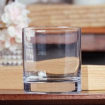 Copo de vidro para whisky transparente redondo 320ml lyor individual liso