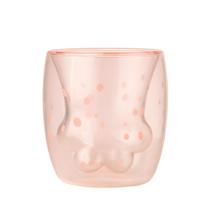 Copo de Vidro Parede Dupla com Pata de Gatinho 3D 240ml