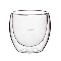 Copo de Vidro Parede Dupla Isolante Térmico Lindo 250 ml