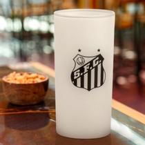 Copo de vidro personalizado santos time prime branco na caixa 300ml para cerveja água presente dia dos pais santista