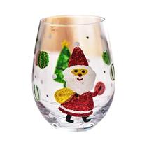 Copo De Vidro Pintado À Mão Com Tema De Natal, Árvore De Natal E Boneco De Neve, Presente Para O Lar