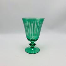 Copo de Vidro Verde com Detalhe Lapidado 290ml