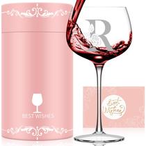 Copo de vinho Astonlink com monograma A-Z, presente personalizado