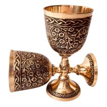 Copo de vinho Chalice ALADEAN Vintage Medieval Goblet Brass Copo de vinho Chalice ALADEAN Vintage Medieval Goblet Brass