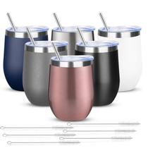 Copo de vinho de 12 onças YEBTS Life, pacote com 6 unidades Copo de vinho de 12 onças YEBTS Life, pacote com 6 unidades