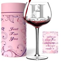 Copo de vinho Gumry Personalizado Monogram Initial A-Z 480mL