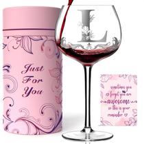 Copo de vinho Gumry Personalizado Monogram Letter L 470ml Copo de vinho Gumry Personalizado Monogram Letter L 470ml