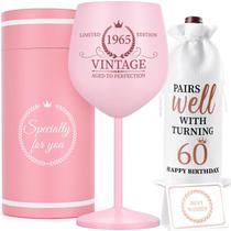 Copo de vinho Lifecapido Vintage 1965, presente de aniversário de 60 anos para mulheres