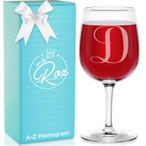 Copo de vinho On The Rox Drinks com monograma A-Z 375ml para mulheres