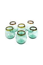 Copo de vinho sem haste KALALOU Amber Rim Set de 6 530ml 10x11cm Copo de vinho sem haste KALALOU Amber Rim Set de 6 530ml 10x11cm