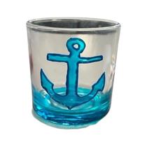 Copo De Whisky De Vidro Marinheiro Âncora Azul 300 Ml Copo De Whisky De Vidro Marinheiro Âncora Azul 300 Ml