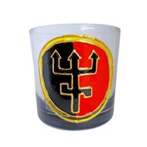 Copo de Whisky Exu Preto e Vermelho Personalizado 300ml Vidro