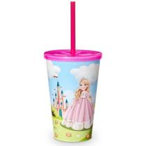 Copo Decorado Infantil 550 ml Plástico c/ Tampa Reta e Canudo Copo Decorado Infantil 550 ml Plástico c/ Tampa Reta e Canudo